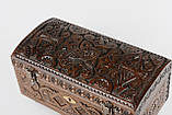 Красива скринька ручної роботи на подарунок для прикрас із натурального дерева, 21*11 см, фото 9