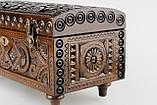 Красива скринька ручної роботи на подарунок для прикрас із натурального дерева, 21*11 см, фото 8