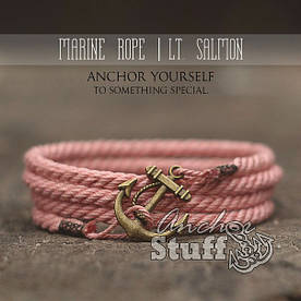 Браслет з якорем Anchorstuff - Marine Rope Pink