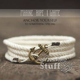 Браслет з якорем Anchorstuff - Marine Rope White