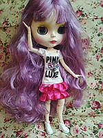 Шарнирная кукла Айси (Блайз) Фиалка, фиолетовый цвет волос + 10 пар кистей, одежда и обувь в подарок