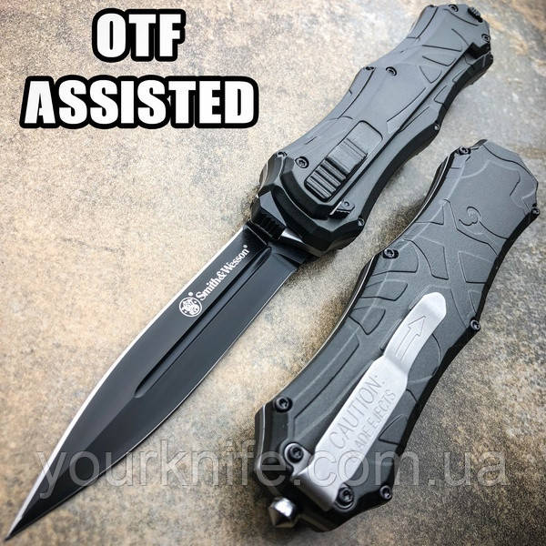 Ніж автоматичний фронтальний Smith&Wesson OTF Finger Actuator Spear Point