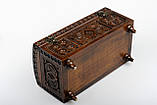 Красива дерев'яна скринька ручної роботи для зберігання прикрас 12*24*12.5 см, фото 6