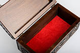 Красива дерев'яна скринька ручної роботи для зберігання прикрас 12*24*12.5 см, фото 8