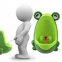 Детский Тренировочный Горшок-Писсуар с Прицелом в виде "Жабки" портативный Зеленого цвета