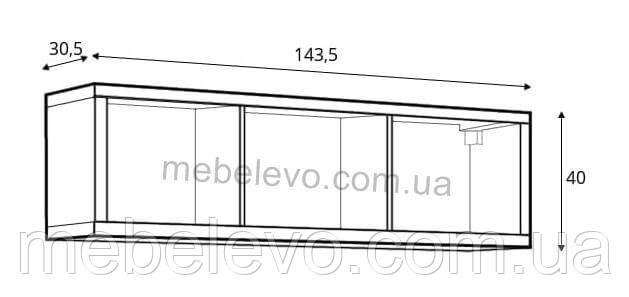 Полка навесная Кристина SFW 140 БРВ 400х1435х305мм нимфея альба - фото 5 - id-p978842532