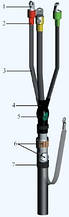 Муфта кабельна кінцева 3КВТН-10 70/120, 6/10 кВ внутрішнього встановлення з болтовими наконечниками