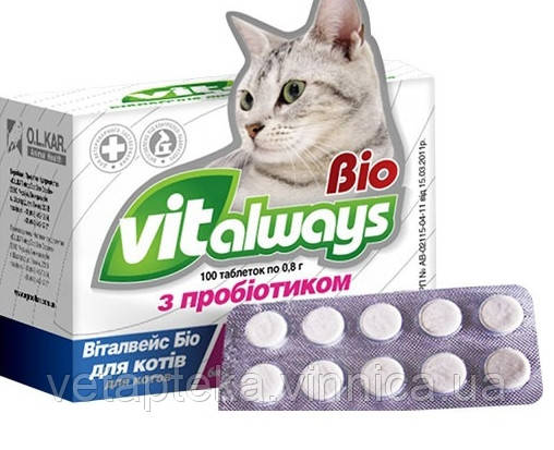 Віталвейс-біо№100 блистер с пробиотиками для котов