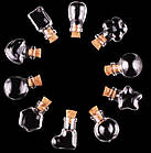 Баночки мініатюрні набір 5 шт. фігурні скляні з дерев'яним корком, 2 мл, фото 2