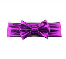 Блискуча фіолетова дитяча пов'язка - окружність 38-44см, бант 10см