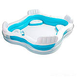 ✅Надувний басейн із сидінням і спинкою Intex 56475, 229х229х46 см, фото 3