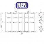 Металлочерепица REN (Classic)  PURMAT 0,5, фото 2