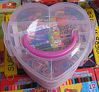 Набір для плетіння Rainbow Loom Bands "Серце" 3200 гумочок., фото 1