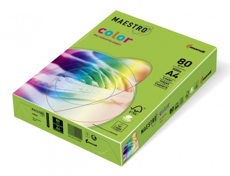 Цветная офисная бумага Maestro Color MA42 Spring Green (ср/зеленый) А4 80г/м 500л - фото 1 - id-p98586698