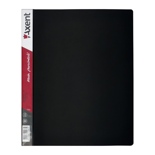 Папка на 4-х кільцях, А4 формату 35 мм, чорна, Axent 1208-01-a, фото 1