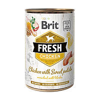 Brit Fresh Chicken with Sweet Potato консервированный корм для собак с курицей и бататом 400г