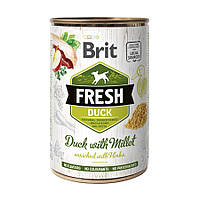 Brit Fresh Duck with Millet консервированный корм для собак с уткой и пшеном 400г