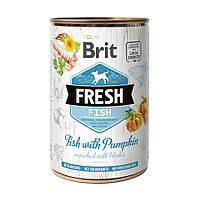 Brit Fresh Fish with Pumpkin консервированный корм для собак с рыбой и тыквой 400г