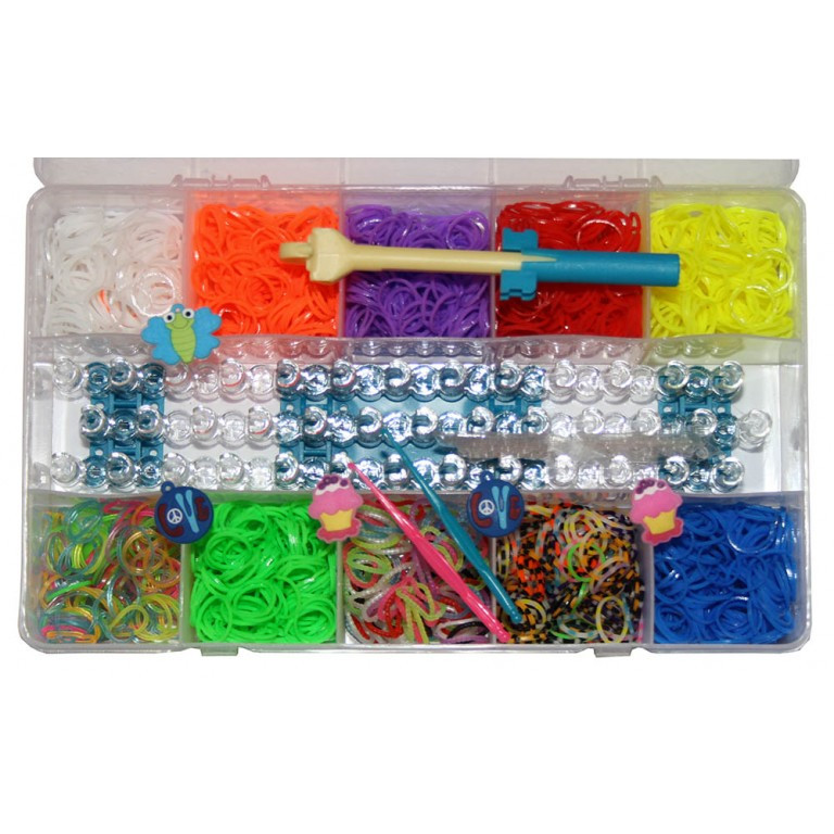 Набор для плетения Rainbow Loom Bands 2200 резиночек - фото 1 - id-p99000302