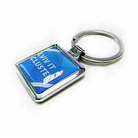 Брелок для ключів металевий квадратний з логотипом