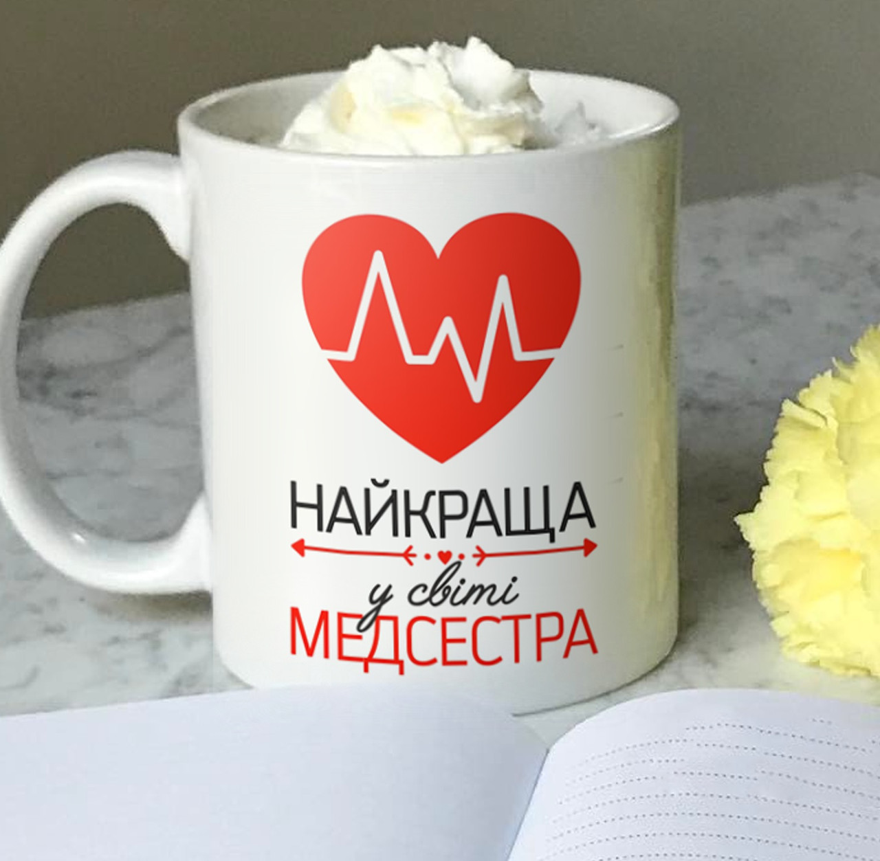 Чашка кружка з принтом на день медика Медсестра, фото 1