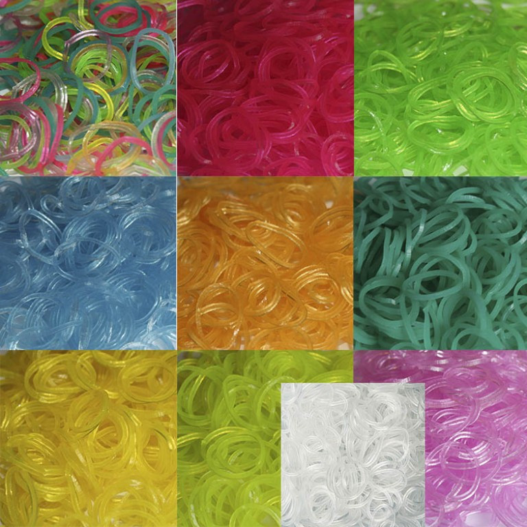 Неонові гумки 300 шт (світні в темряві), фото 1