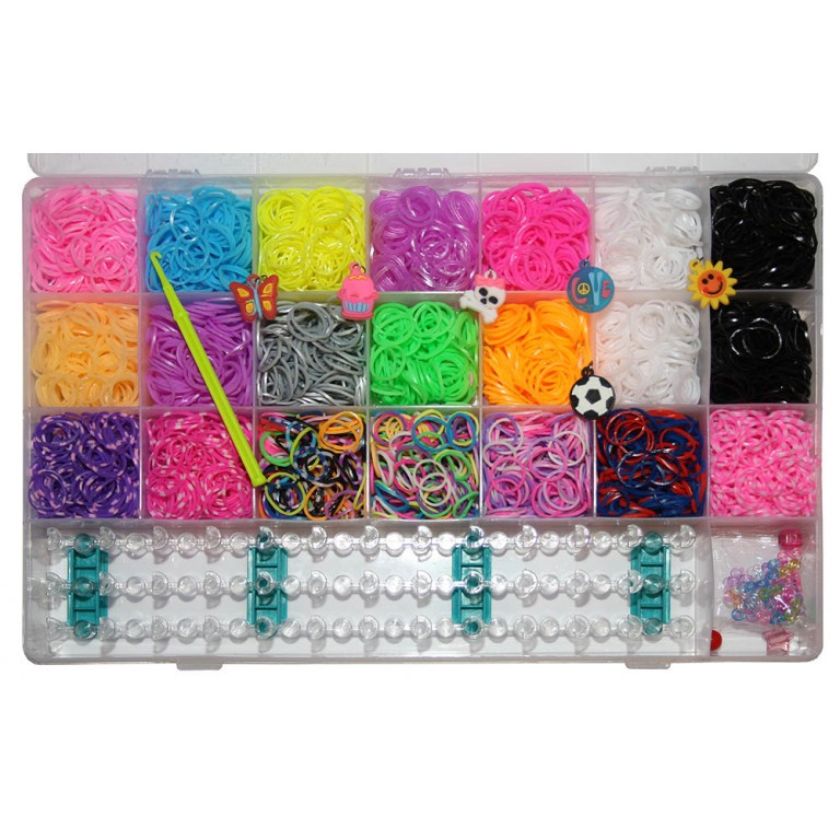 Набір для плетіння Rainbow Loom Bands 5000 гумочок у пластиковому боксі, фото 1