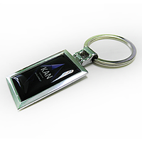 Брелок для ключей металлический прямоугольный с логотипом