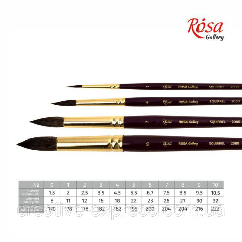 Білка кругла, 2080, № 2, к. р. пензель ROSA Gallery