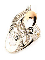 Серебряное кольцо с золотом Рассвет"Г"