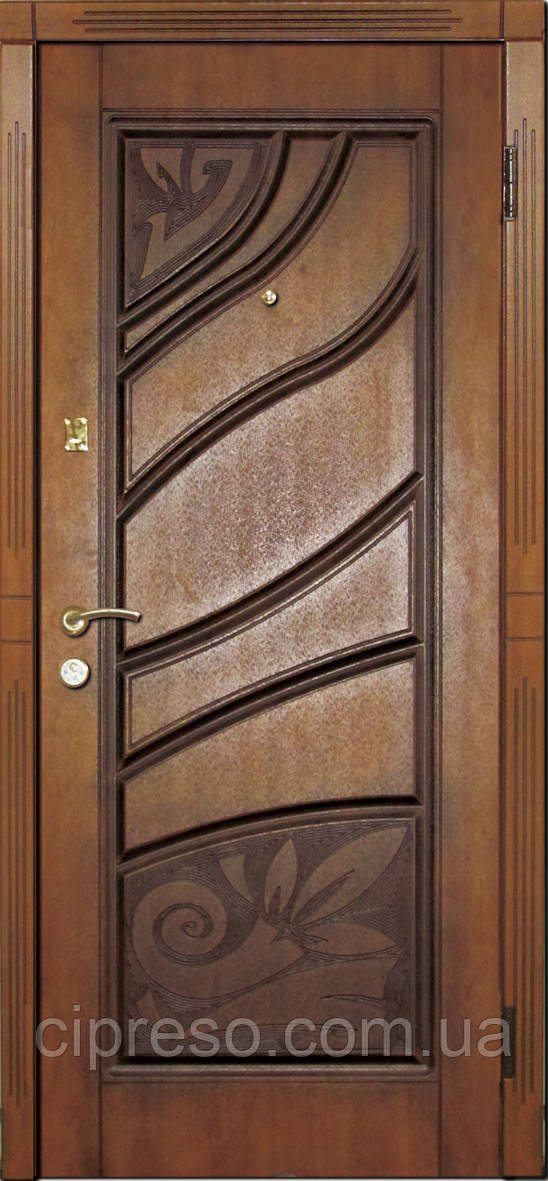Двері вхідні Модель "Фіона" (золотий дуб, патина)