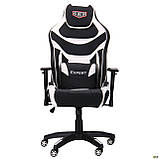 Геймерсоке комп'ютерне крісло Амф VR Racer Expert Virtuoso чорний білий кожзам, фото 3