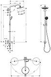 Душова система Hansgrohe Croma 220 Showerpipe Reno 27224, фото 2