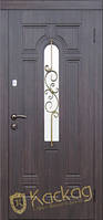 Двері вхідні металеві Модель "Ліра" (заказний колір, скло, ківка)