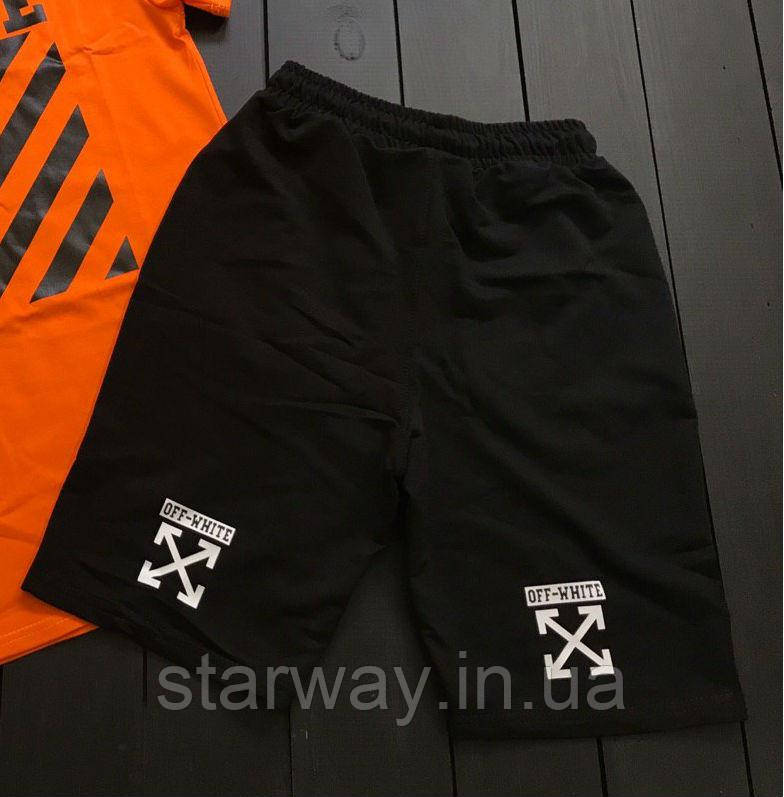 Чорні шорти з білим принтом off white