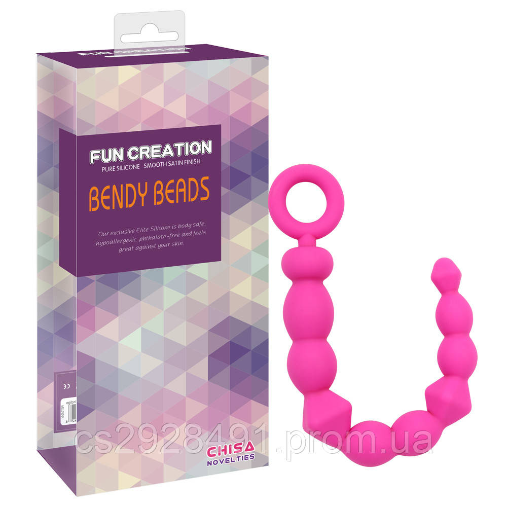 Анальний стимулятор - BENDY BEADS, рожевий