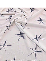 Стрейч вискоза (Soft) (ш 145 см) морские звёзды на молочном фоне для летней одежды.