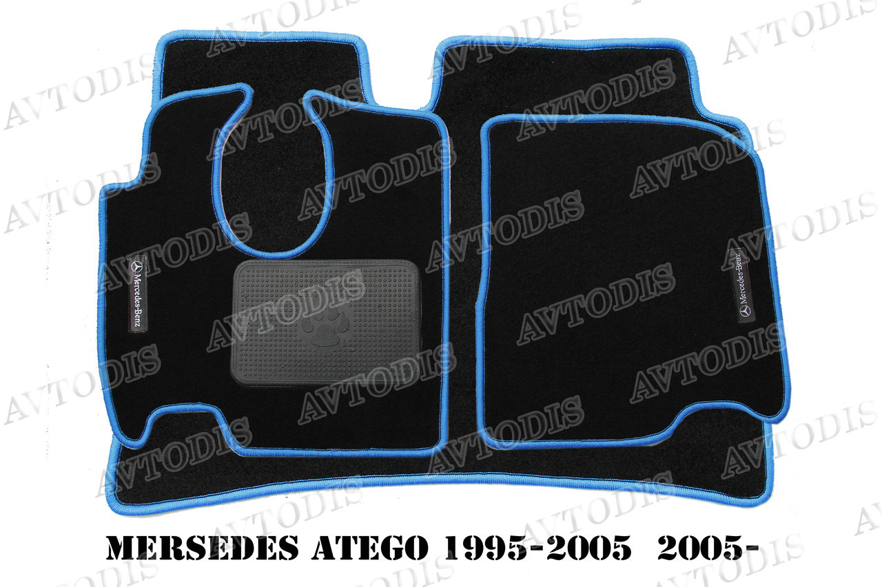 Коврики текстильные Mercedes-Benz Atego 1995- / 2005- (чёрно-синий) ЛЮКС - фото 8 - id-p979201194