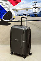 Французский дорожный чемодан Средний из полипропилена на 4 колесах "AIRTEX" 245 M Grafit