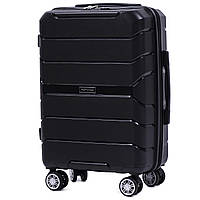 Валіза WINGS PP06 Поліпропілен на 4-х колесах, мала S Чорний