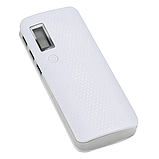 Powerbank 3x USB 1-2A + LED + Дисплей/Повербанк потрійний USB плюс ліхтарик Білий без батарей, фото 3