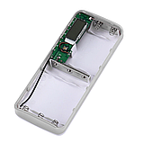 Powerbank 3x USB 1-2A + LED + Дисплей/Повербанк потрійний USB плюс ліхтарик Білий без батарей, фото 5