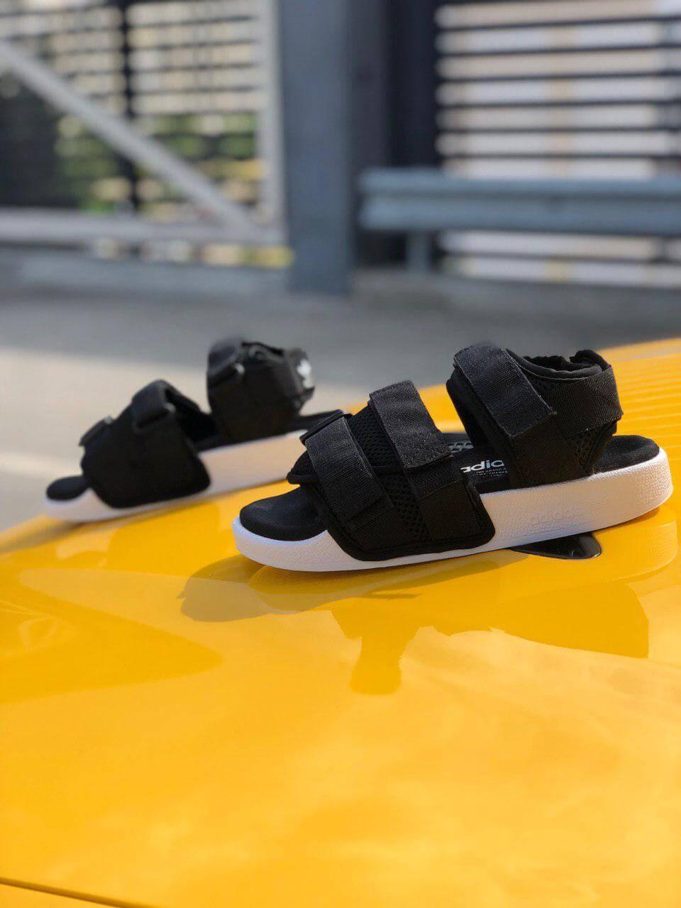 Женские сандалии Adidas Adilette Black White (Адидас черного цвета на лето) - фото 7 - id-p30285381