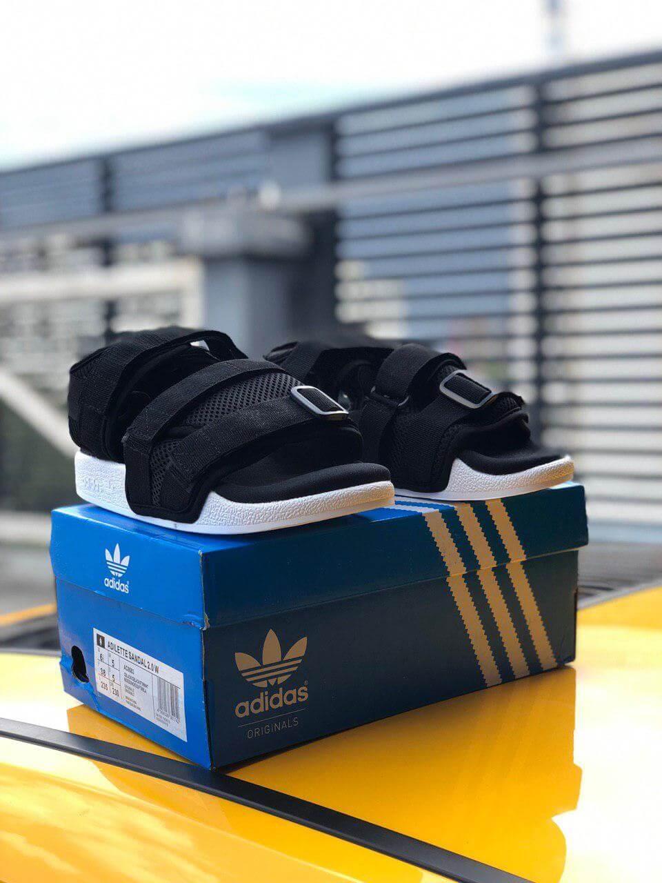 Женские сандалии Adidas Adilette Black White (Адидас черного цвета на лето) - фото 9 - id-p30285381