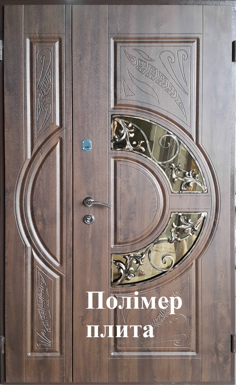 Двері вхідні з полімер плитою з куванням, фото 1