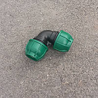 Коліно затискне пластикове 32 мм