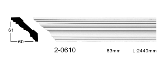 Карниз стельовий гладкий Classic Home 2-0610, ліпний декор з поліуретану