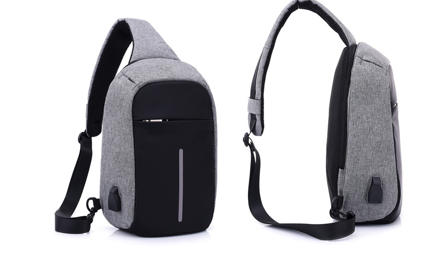 Міський рюкзак-антизлодій Bobby Mini з USB, Боббі, рюкзак через плече Сірий