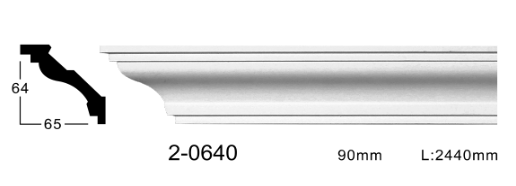 Карниз стельовий гладкий Classic Home 2-0640, ліпний декор з поліуретану