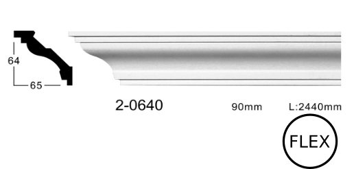 Карниз стельовий гладкий Classic Home 2-0640 flex, ліпний декор з поліуретану